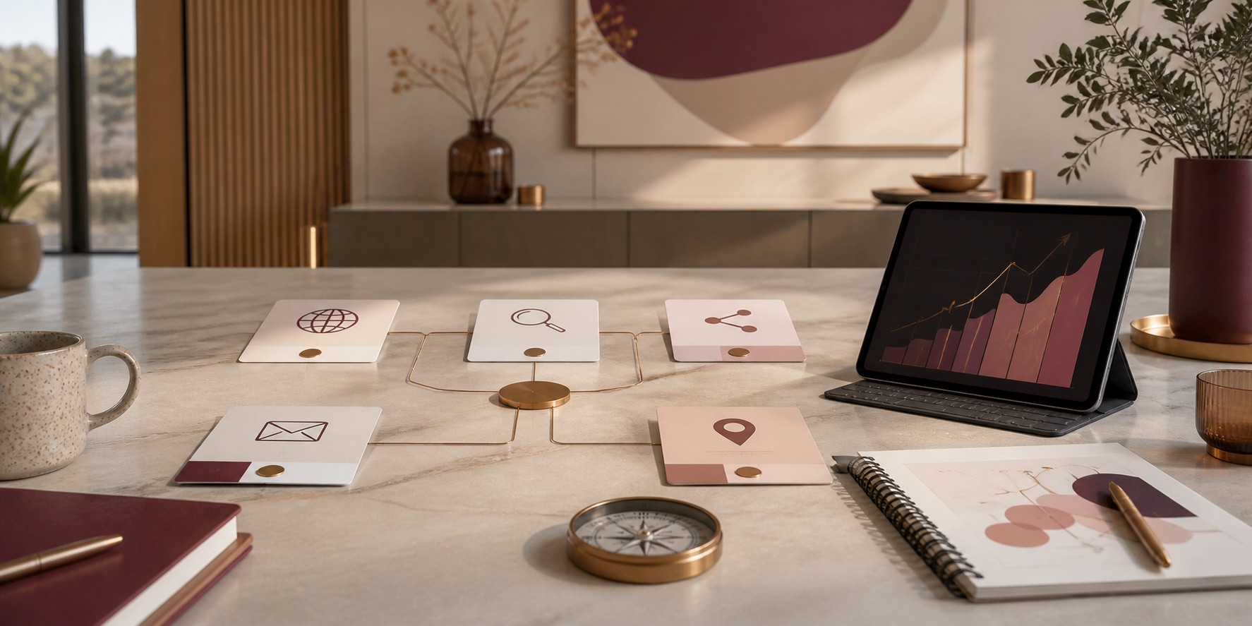 Digital strategy roadmap connecting website, search, social and email marketing
