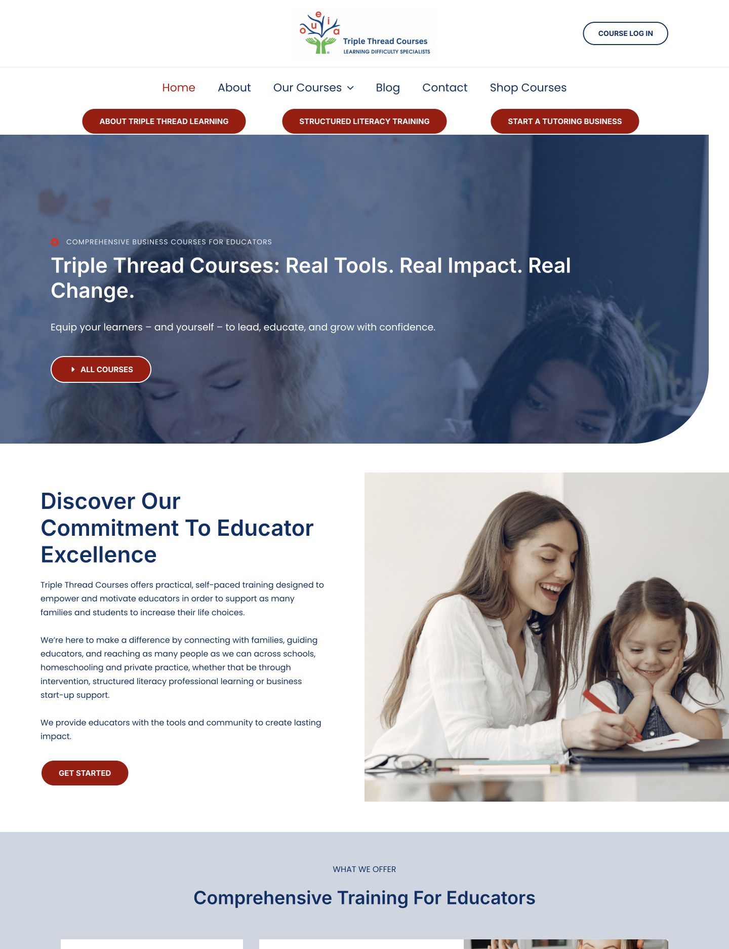 Triple Thread Courses website design