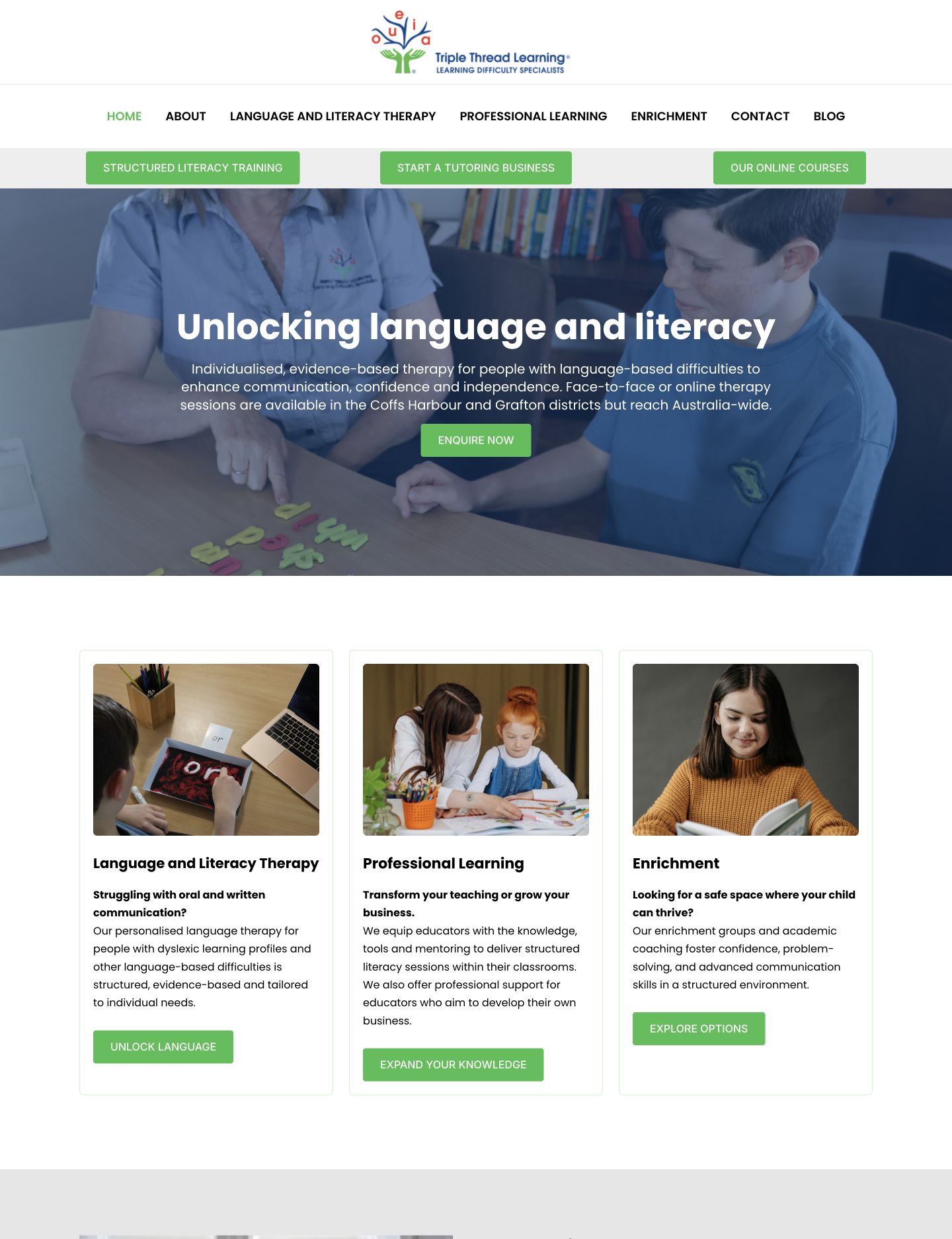 Triple Thread Learning website design